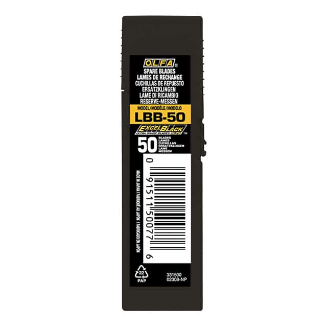 20450077 LBB-50 18mm svarta knivblad Brytblad förpackning