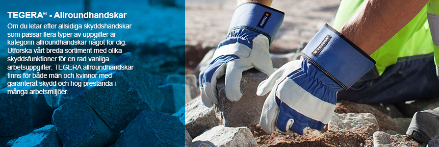 TEGERA - Allroundhandskar Om du letar efter allsidiga skyddshandskar som passar flera typer av uppgifter är kategorin allroundhandskar något för dig. Utforska vårt breda sortiment med olika skyddsfunktioner för en rad vanliga arbetsuppgifter. Finns för både män och kvinnor med garanterat skydd och hög prestanda i många arbetsmiljöer.